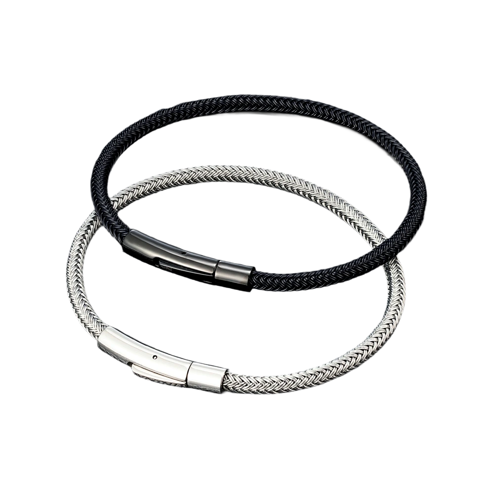 MKENDN Stainless Steel Wire Rope Bracelet – Punk Cuff 19/21/23 cm