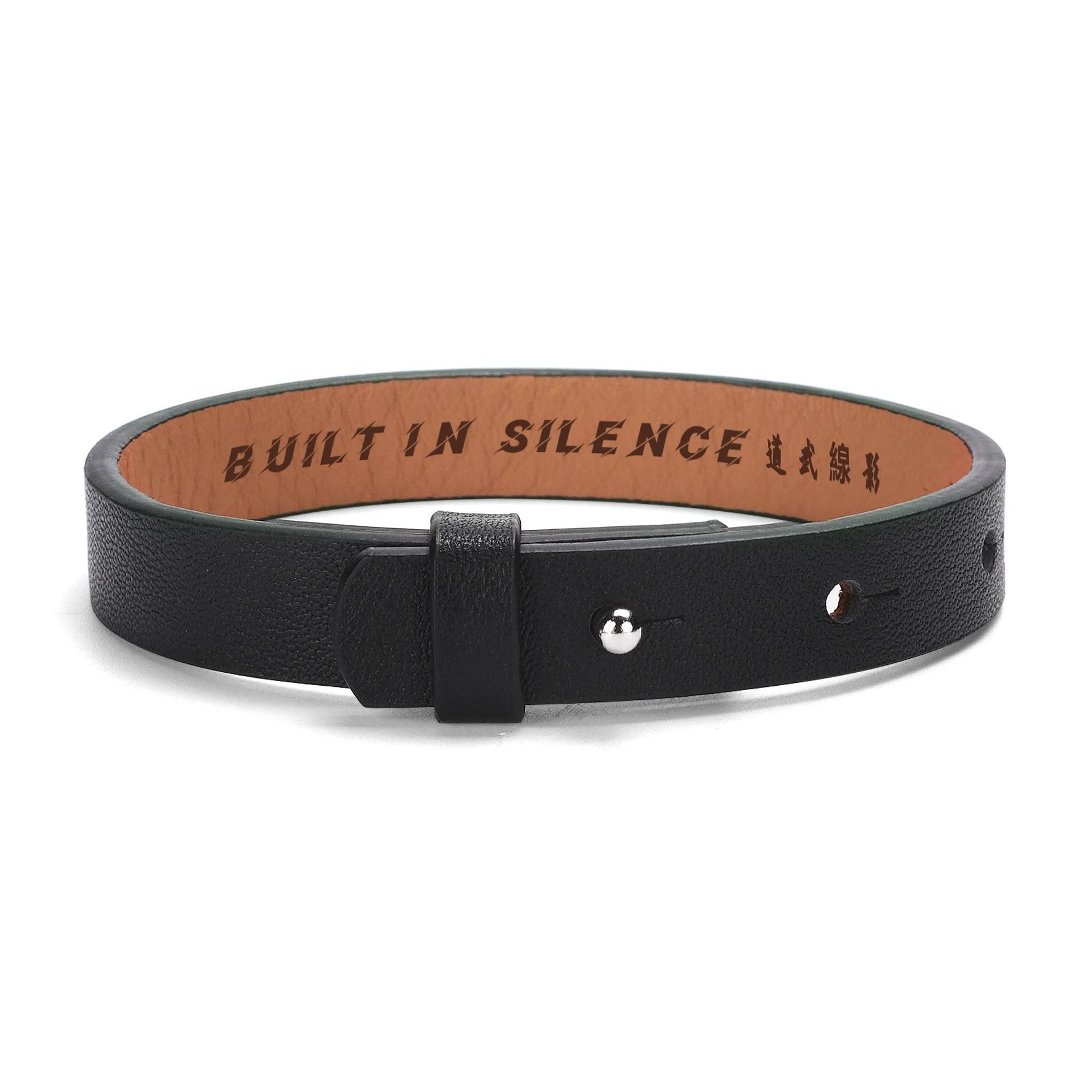 Built in Silence Leather Bracelet – Shadow Line Edition