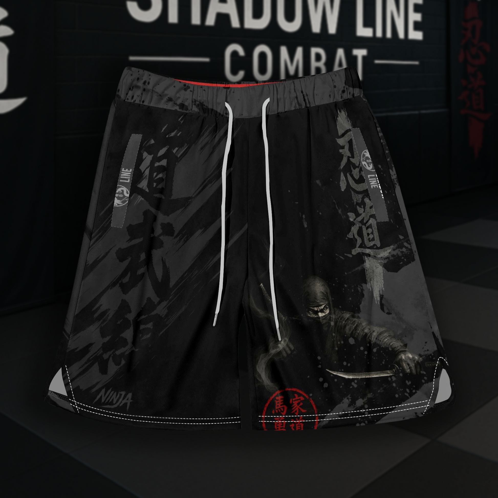 Silent Warrior Male Ninja Combat Shorts – Shadow Line Edition