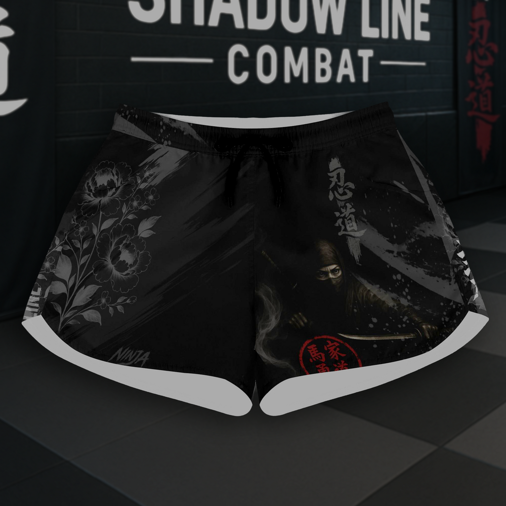 Silent Warrior Female Ninja Combat Shorts – Shadow Line Edition