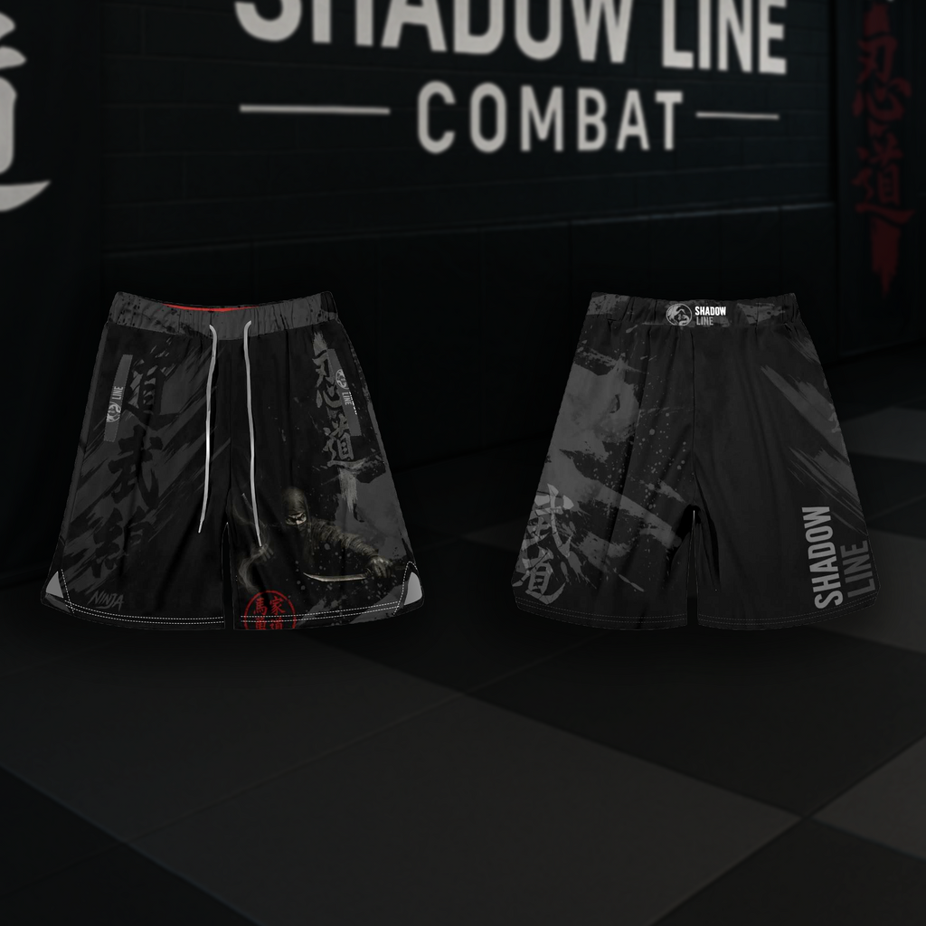 Silent Warrior Male Ninja Combat Shorts – Shadow Line Edition