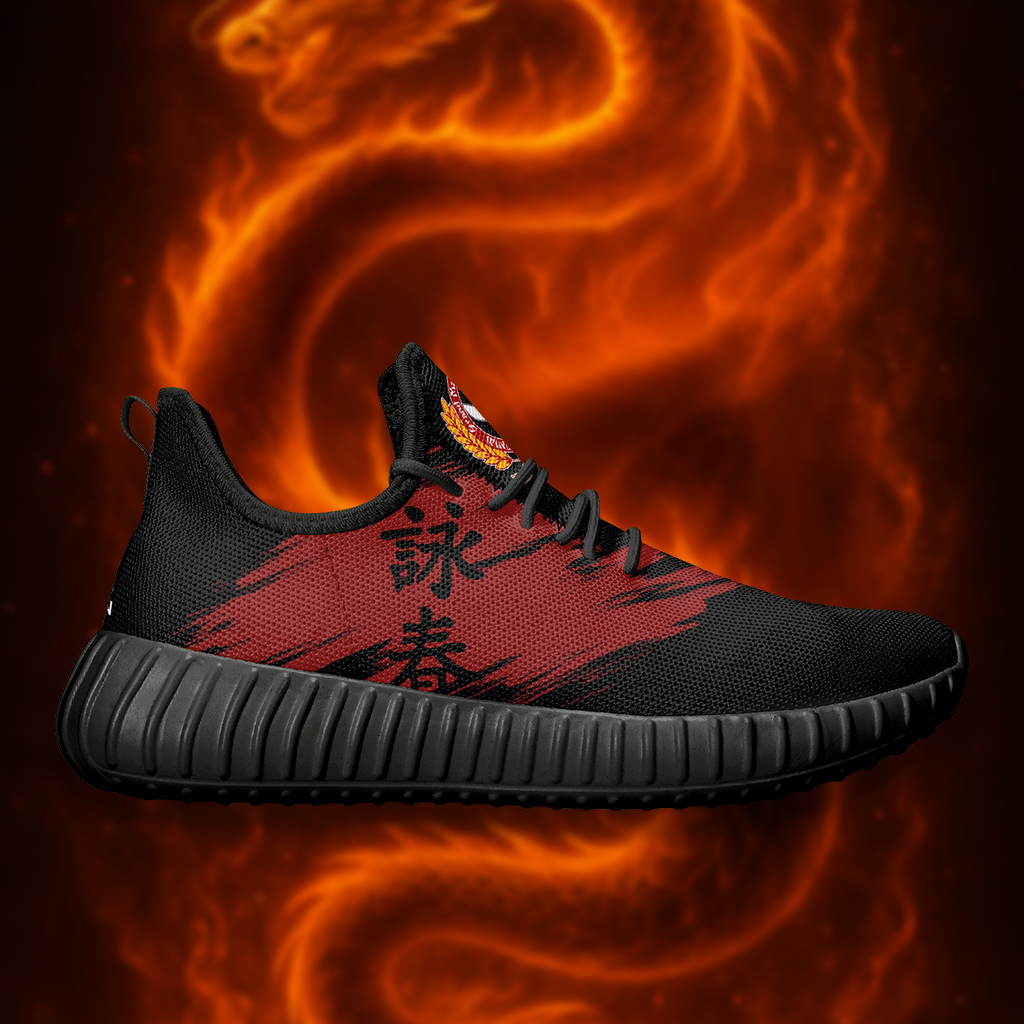 Shadow Line Combat Mesh Knit Sneakers – Red & Black Warrior Edition