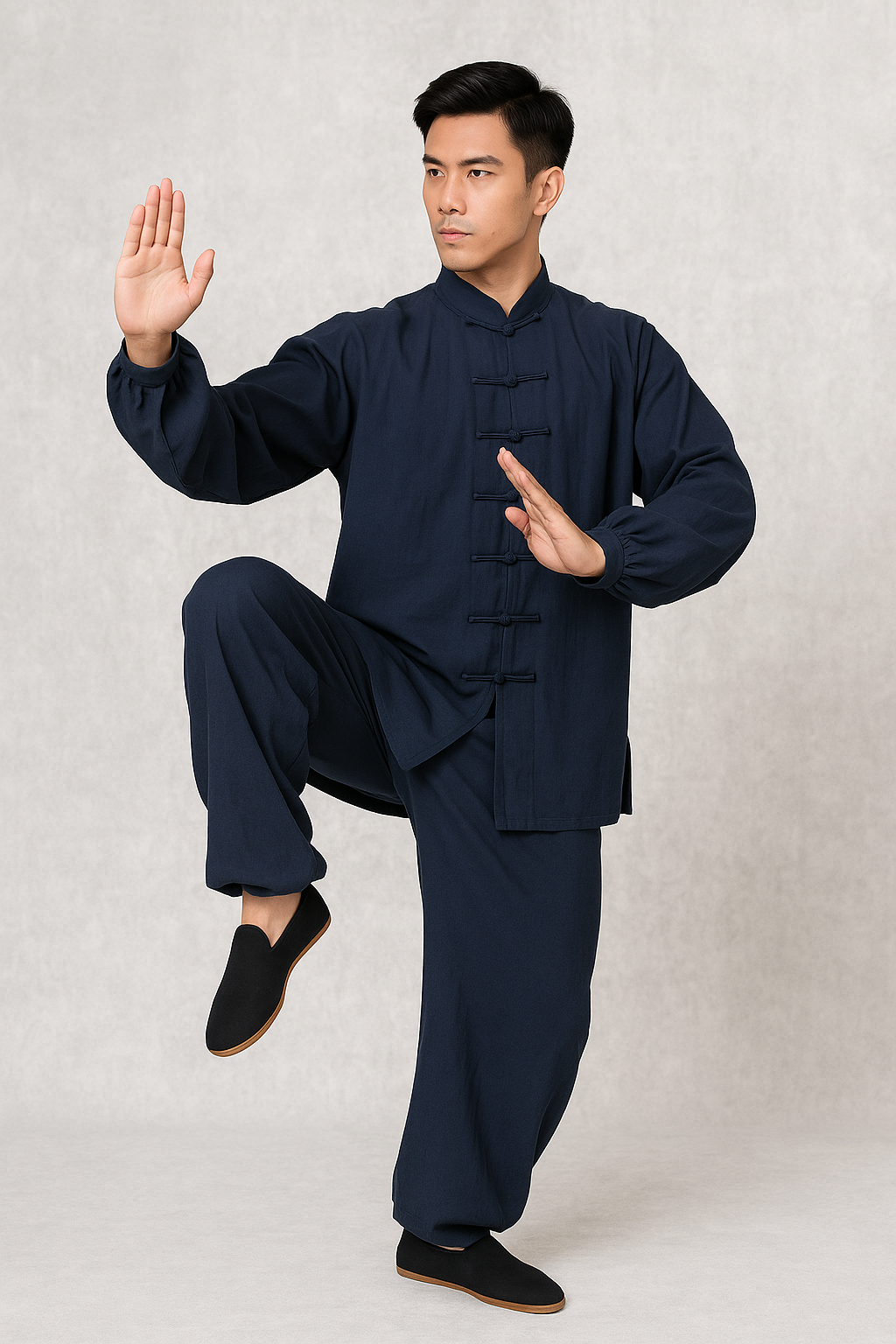 CLYFAN Tai Chi & Kung Fu Uniform – Black/Grey Cotton Suit for Kids & Adults | Wushu, Wing Chun, Martial Arts