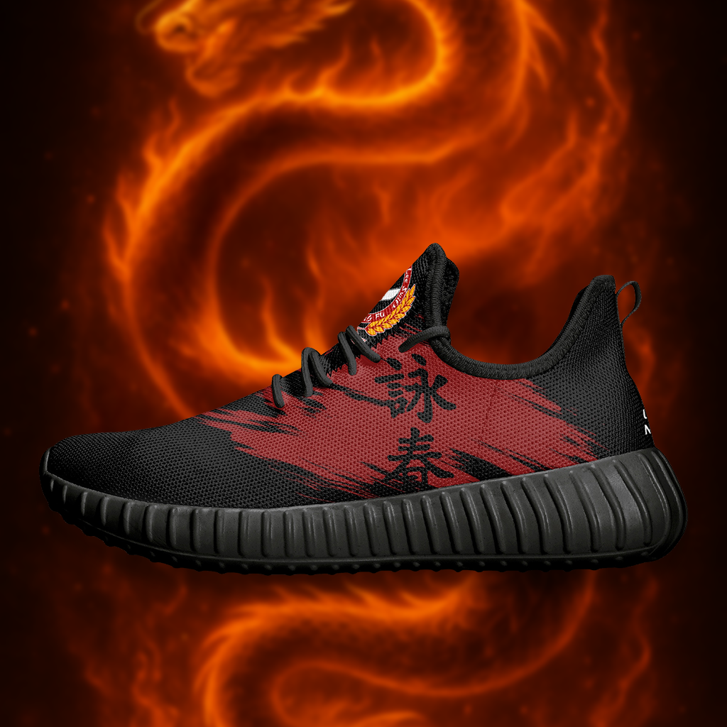 Shadow Line Combat Mesh Knit Sneakers – Red & Black Warrior Edition