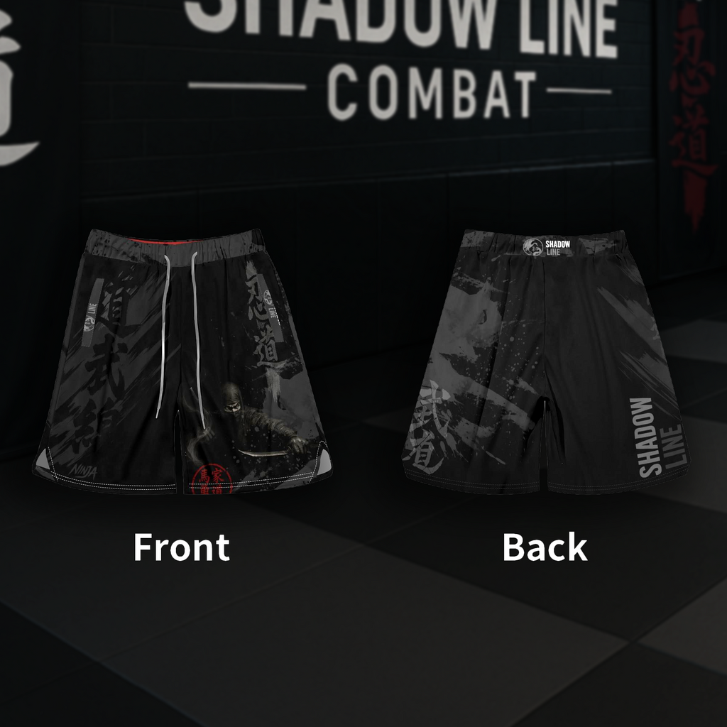 Silent Warrior Male Ninja Combat Shorts – Shadow Line Edition