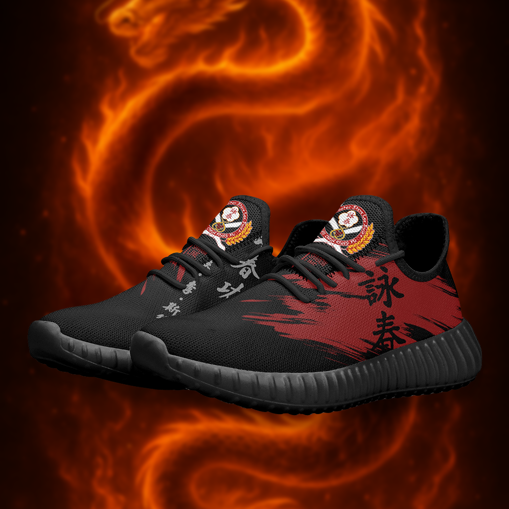 Shadow Line Combat Mesh Knit Sneakers – Red & Black Warrior Edition