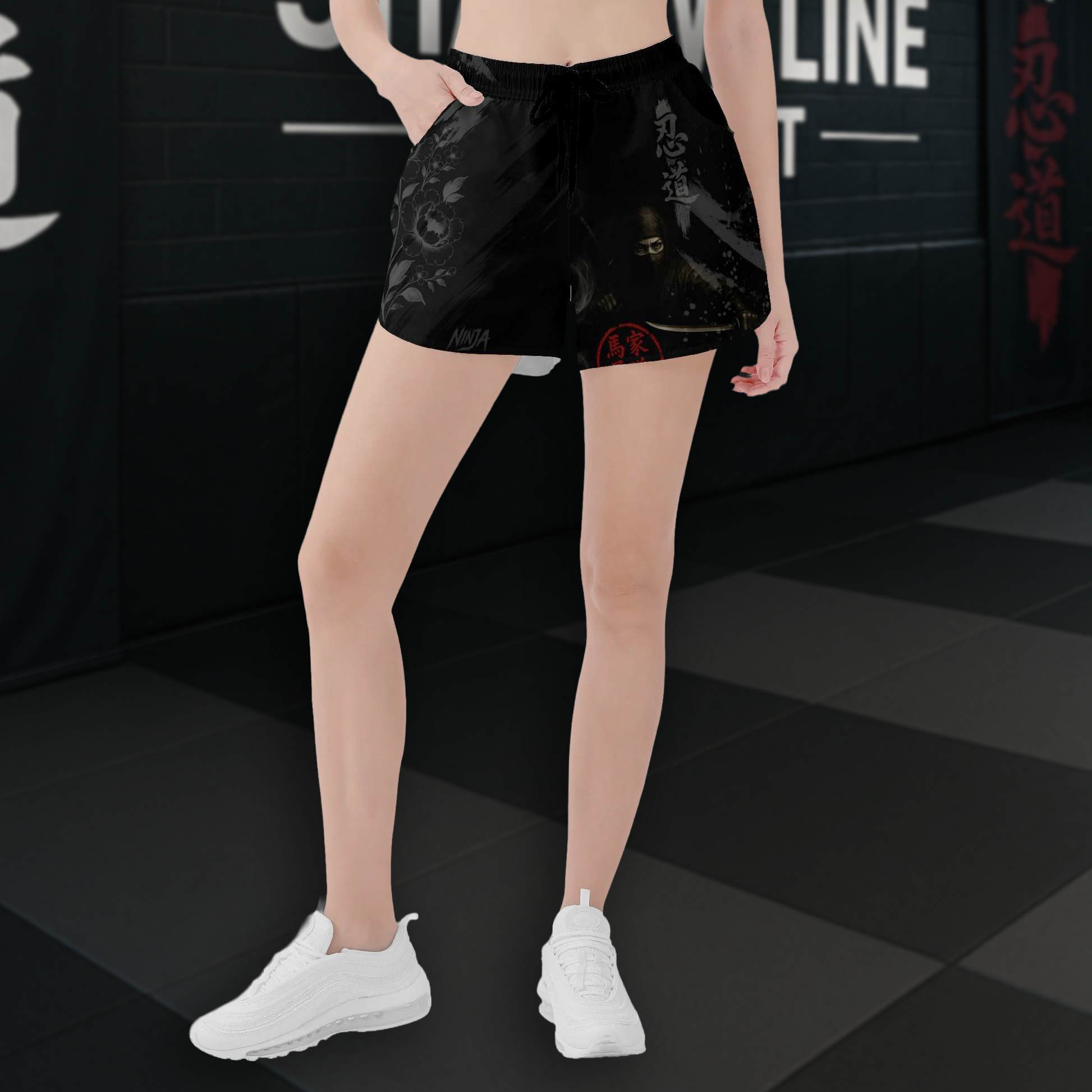 Silent Warrior Female Ninja Combat Shorts – Shadow Line Edition