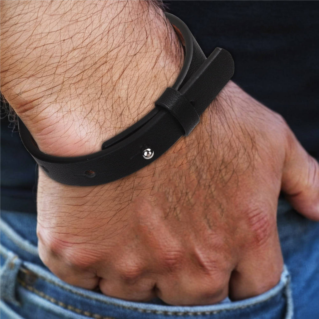 Built in Silence Leather Bracelet – Shadow Line Edition