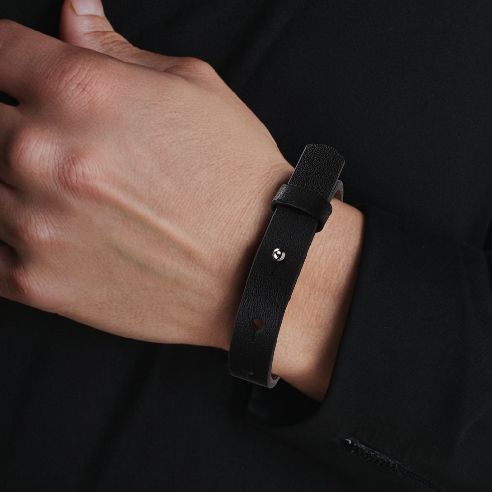 Built in Silence Leather Bracelet – Shadow Line Edition