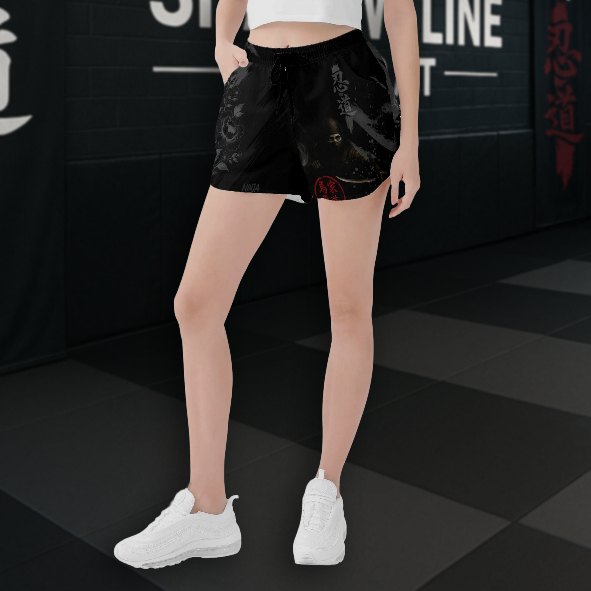 Silent Warrior Female Ninja Combat Shorts – Shadow Line Edition
