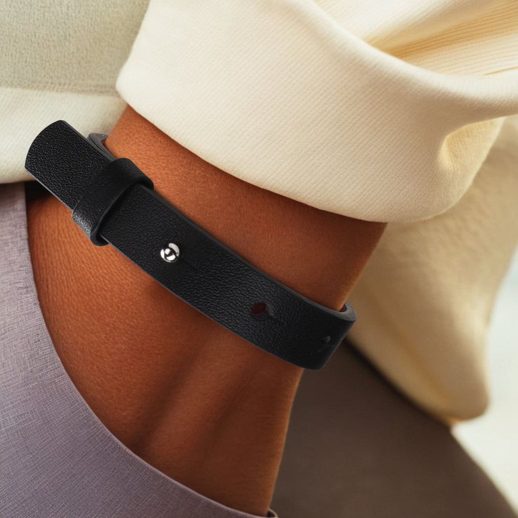 Built in Silence Leather Bracelet – Shadow Line Edition