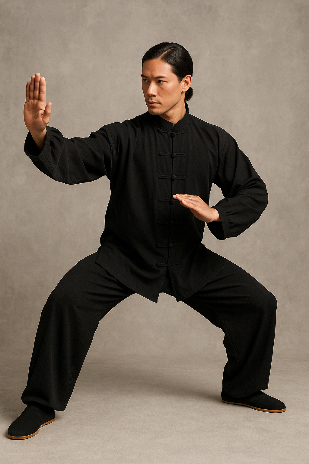 CLYFAN Tai Chi & Kung Fu Uniform – Black/Grey Cotton Suit for Kids & Adults | Wushu, Wing Chun, Martial Arts