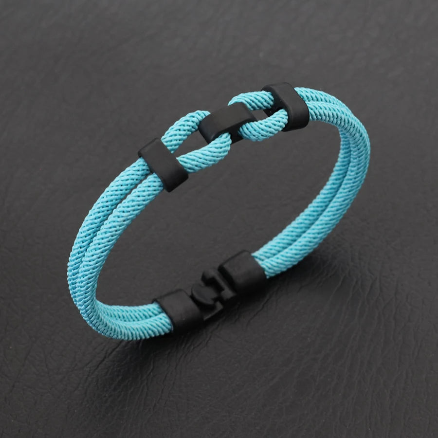 Men’s Personalized Rope Bracelet – 4 mm Milan Rope, Zinc Alloy Clasp, 6 Colors