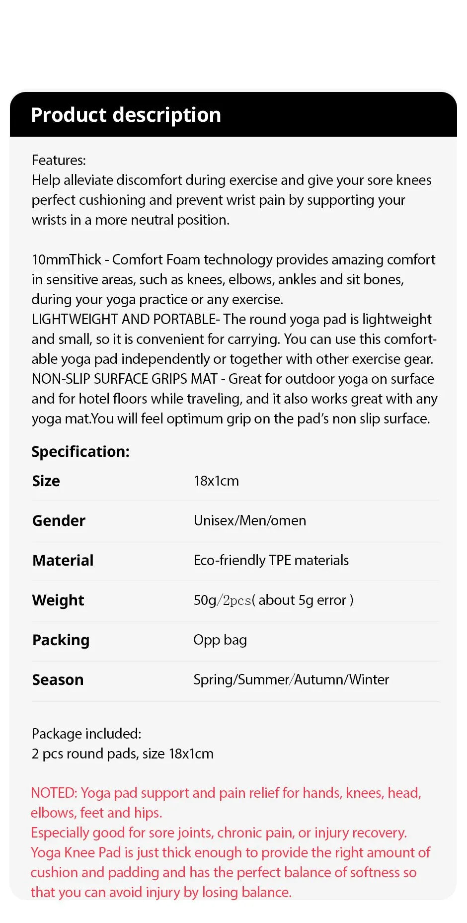 Yoga Knee Pad – This is the primary product category