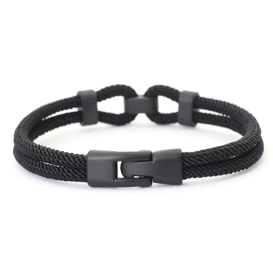 Men’s Personalized Rope Bracelet – 4 mm Milan Rope, Zinc Alloy Clasp, 6 Colors