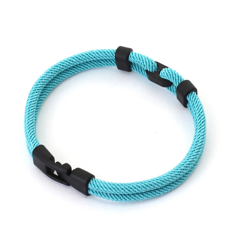 Men’s Personalized Rope Bracelet – 4 mm Milan Rope, Zinc Alloy Clasp, 6 Colors