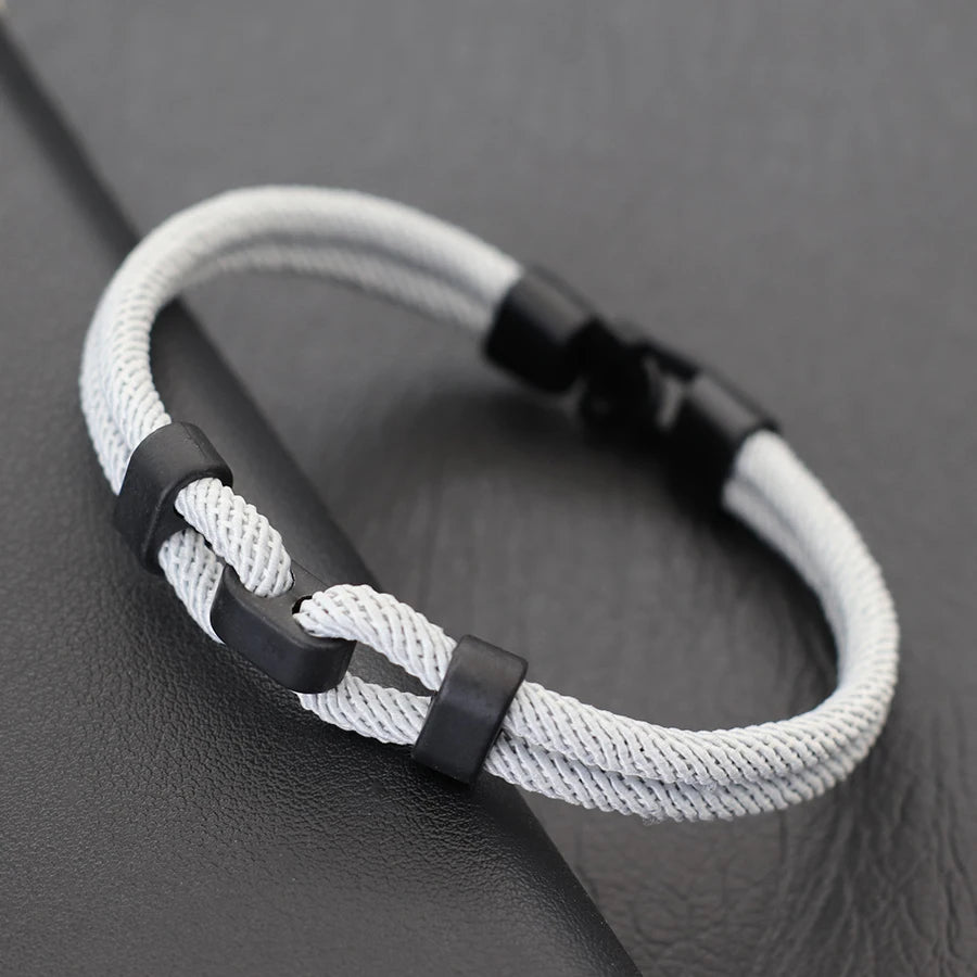 Men’s Personalized Rope Bracelet – 4 mm Milan Rope, Zinc Alloy Clasp, 6 Colors