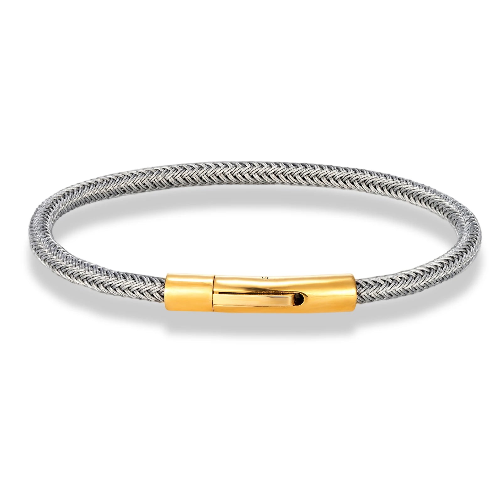 MKENDN Stainless Steel Wire Rope Bracelet – Punk Cuff 19/21/23 cm