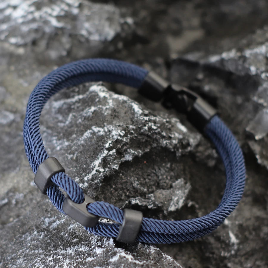 Men’s Personalized Rope Bracelet – 4 mm Milan Rope, Zinc Alloy Clasp, 6 Colors