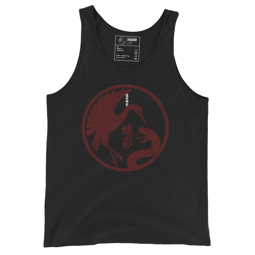 Shadow Line Combat Tank Top – Crane & Snake Emblem