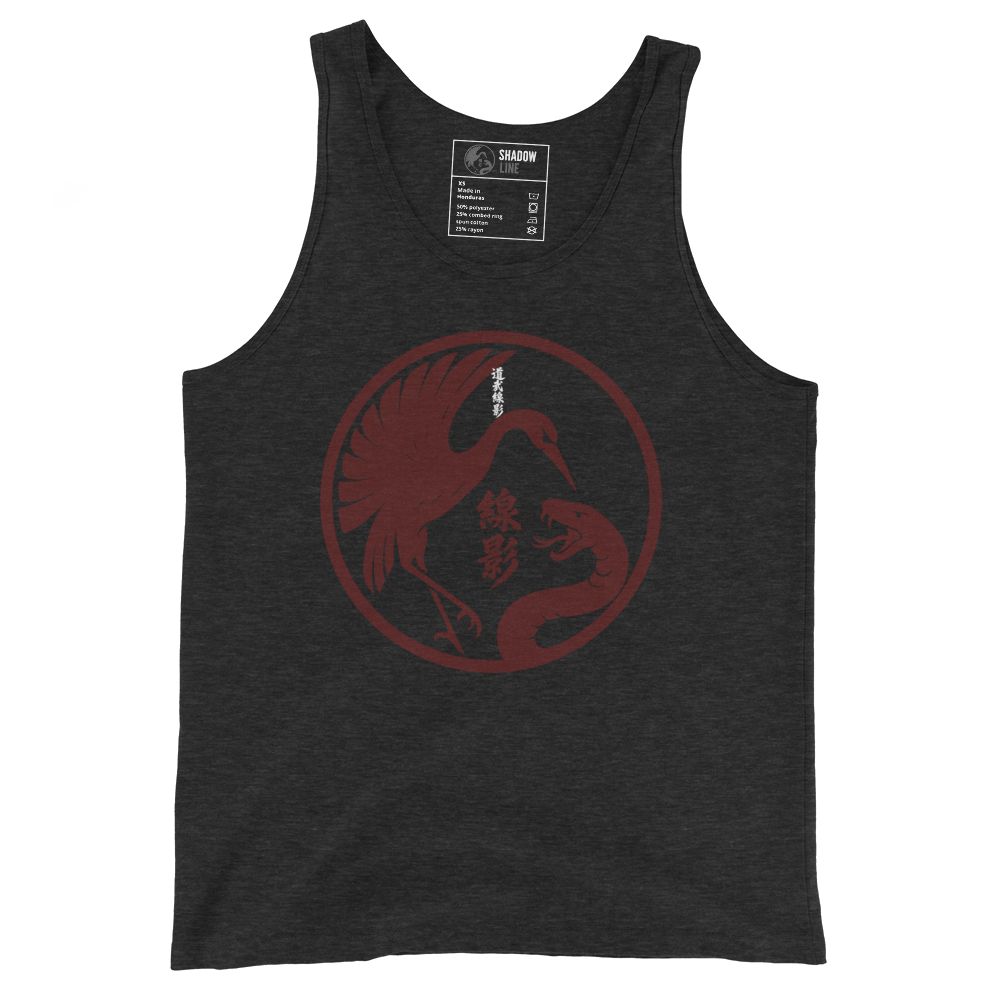 Shadow Line Combat Tank Top – Crane & Snake Emblem