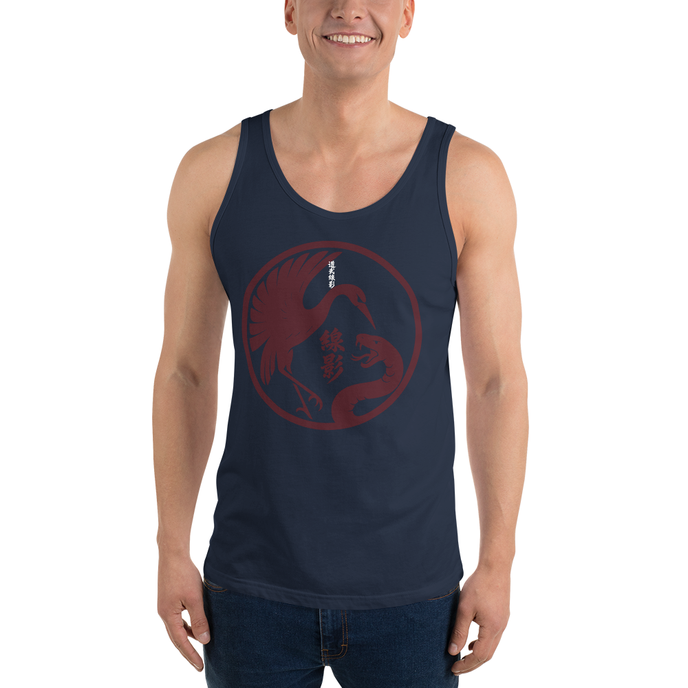 Shadow Line Combat Tank Top – Crane & Snake Emblem