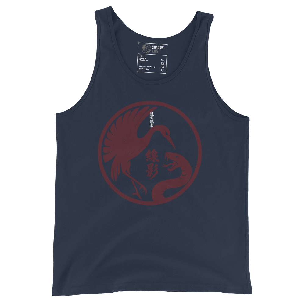 Shadow Line Combat Tank Top – Crane & Snake Emblem
