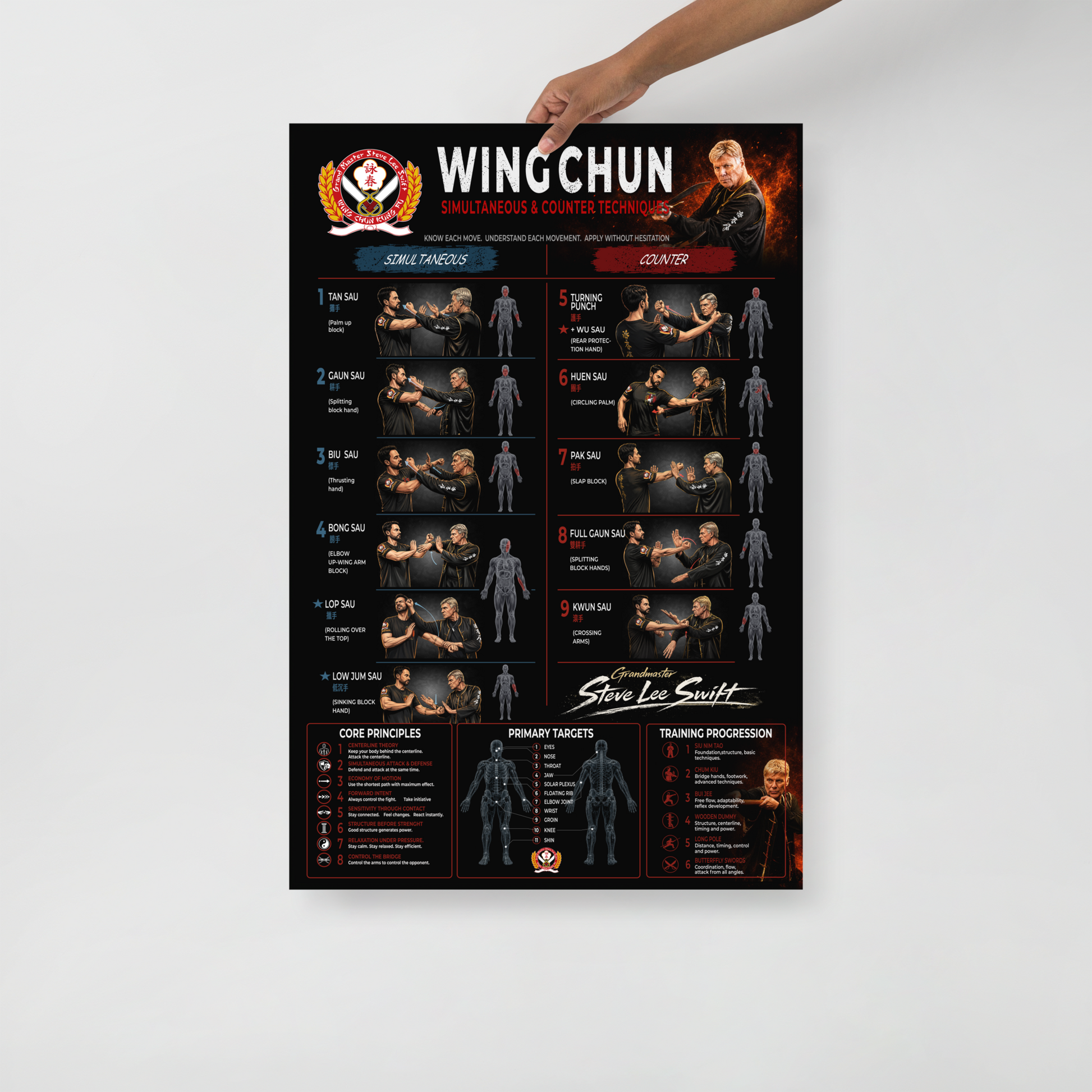 Wing Chun Simultaneous & Counter Techniques Training Poster